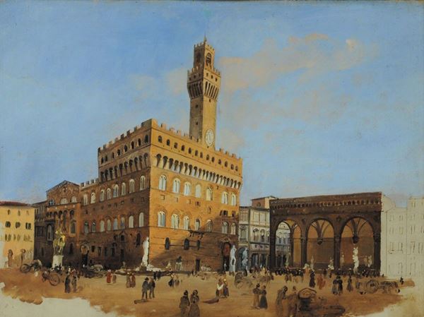 Ippolito Caffi (1809-1866), attribuito a Veduta di Firenze