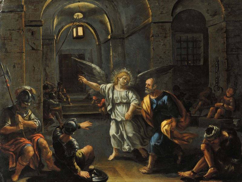 Scuola Napoletana del XVIII secolo San Pietro in carcere  - Asta Antiquariato e Dipinti Antichi - Cambi Casa d'Aste