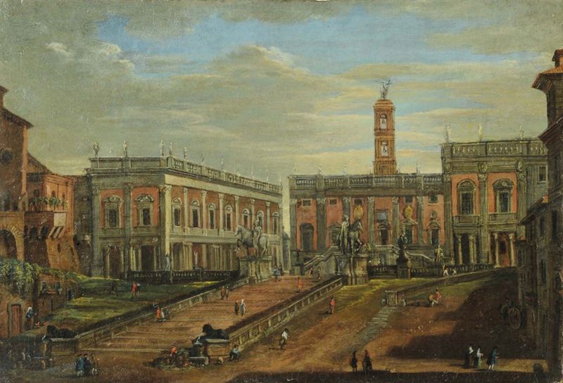 Scuola del XVIII secolo Veduta di Roma  - Asta Antiquariato e Dipinti Antichi - Cambi Casa d'Aste