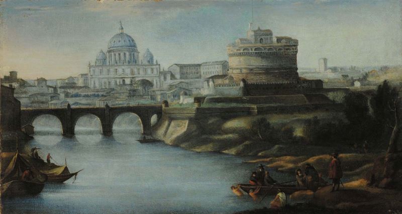 Scuola del XVIII secolo Veduta di Roma  - Asta Antiquariato e Dipinti Antichi - Cambi Casa d'Aste