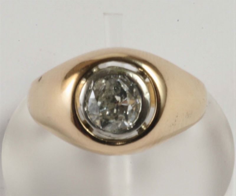 Anello con diamante di vecchio taglio  - Auction Silver, Clocks and Jewels - Cambi Casa d'Aste
