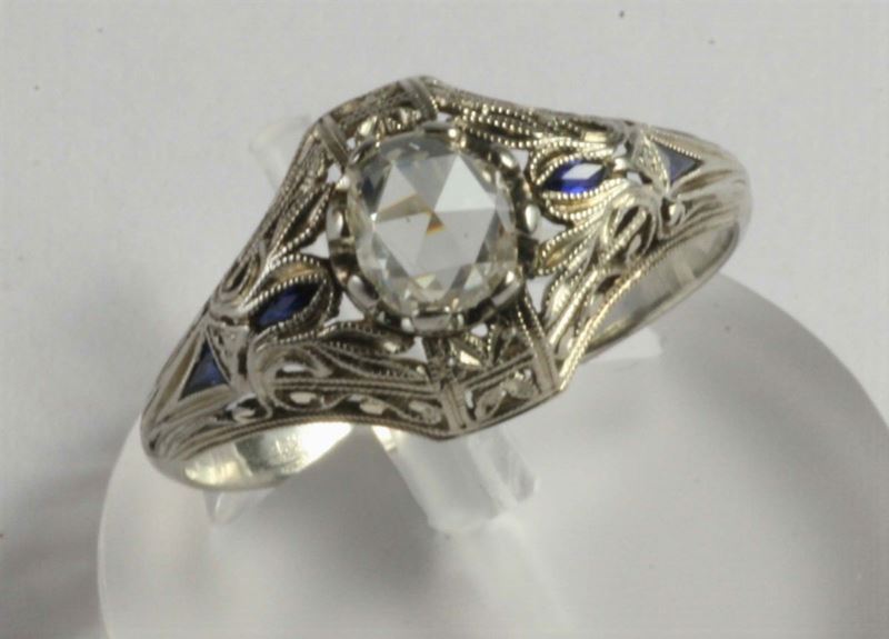 Anello con diamante  - Auction Silver, Clocks and Jewels - Cambi Casa d'Aste