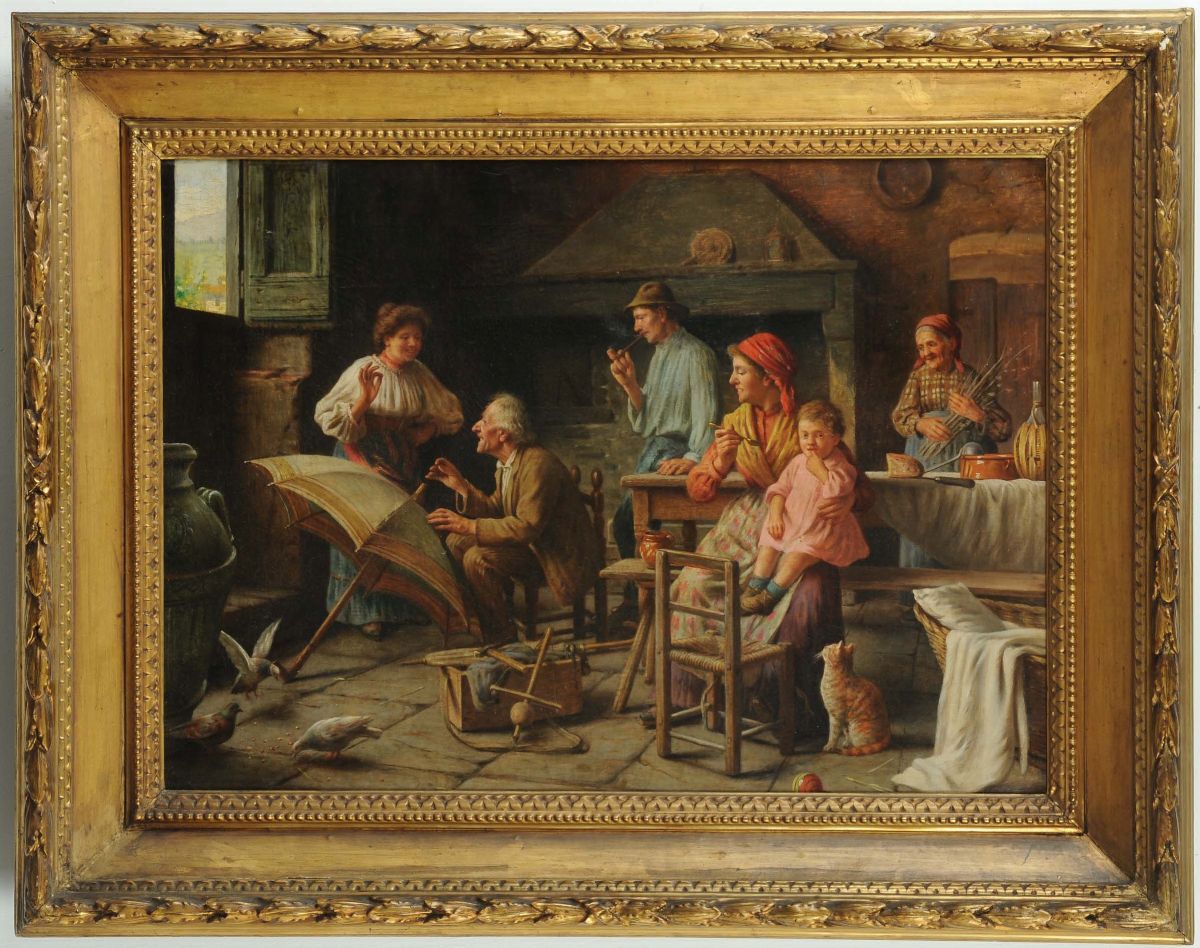 Giovanni Sandrucci (1828-1897)interno con Figure
