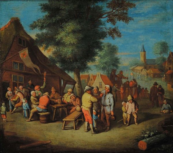 Scuola Fiamminga del XVII secolo Festa contadina