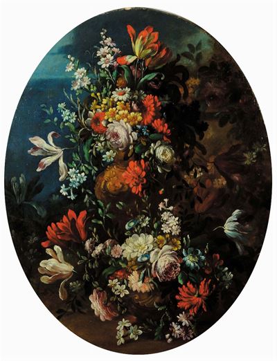 Anonimo del XIX Secolonatura Morta con Fiori