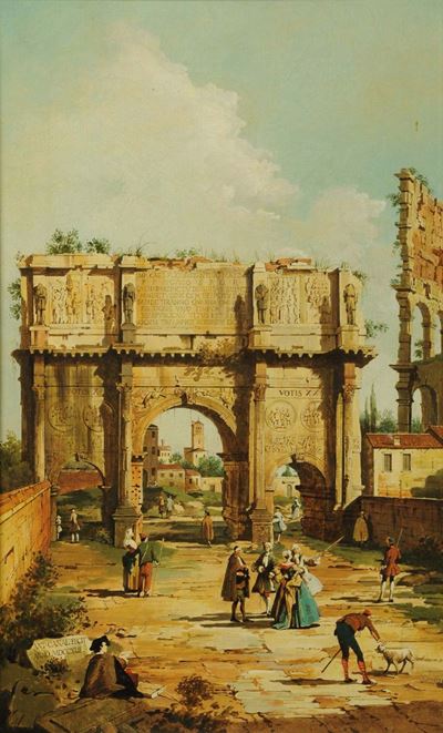 Anonimo del XX Secolocapriccio con Architetture
