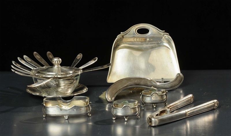 Formaggera, paletta e salini in argento  - Auction Silver, Clocks and Jewels - Cambi Casa d'Aste