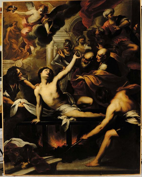 Scuola Genovese del XVII secolo Martirio di San Lorenzo