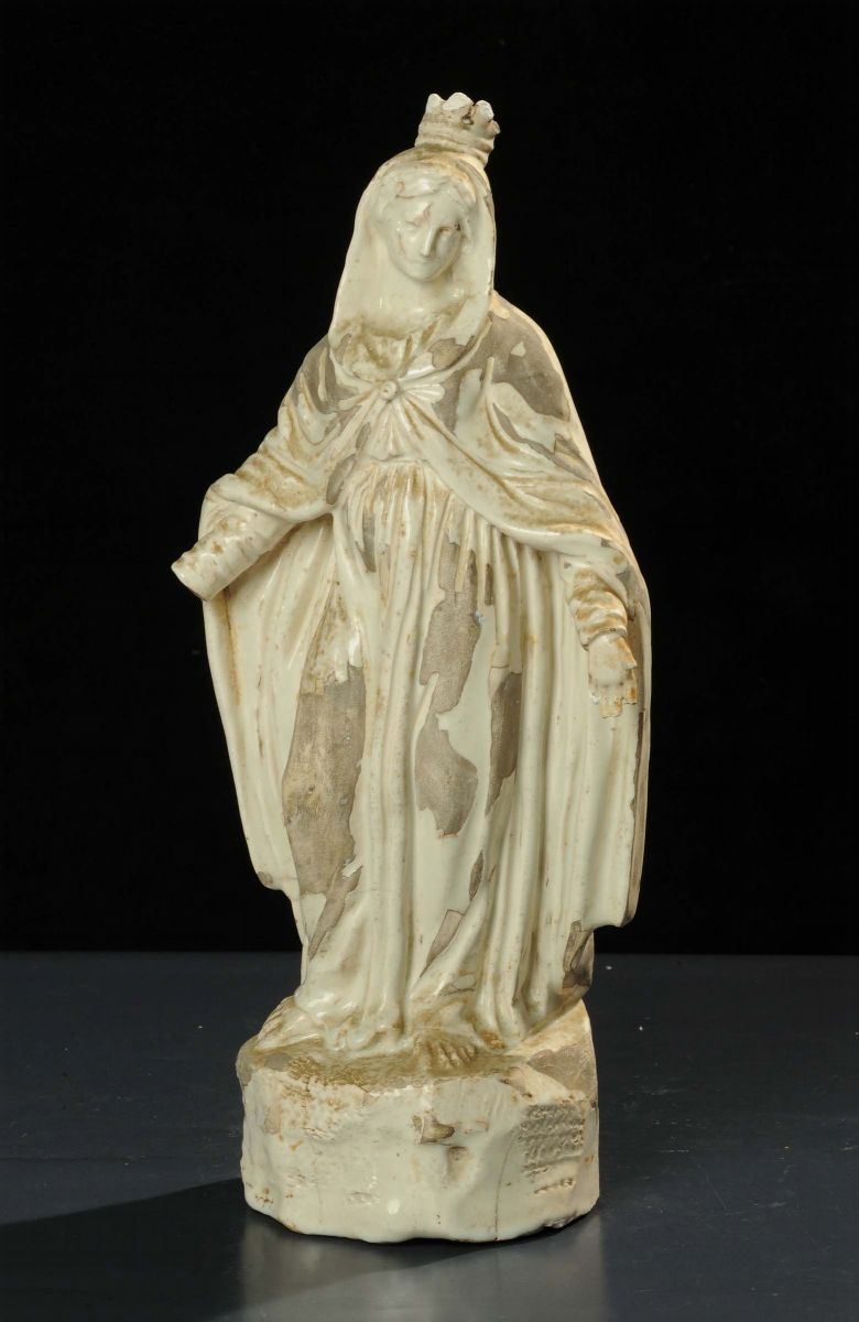 Madonnina in ceramica, Savona XIX secolo  - Asta Antiquariato e Dipinti Antichi - Cambi Casa d'Aste