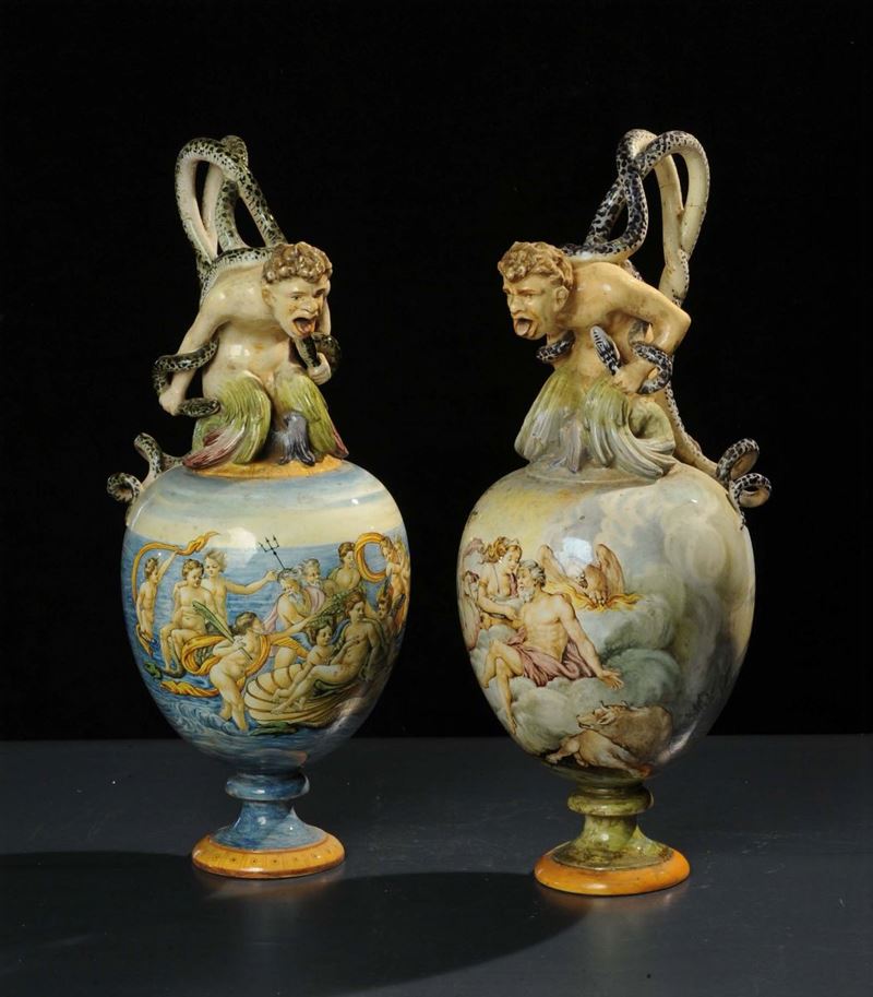 Due anfore in porcellana Ginori  - Asta Antiquariato, Argenti e Dipinti Antichi - Cambi Casa d'Aste