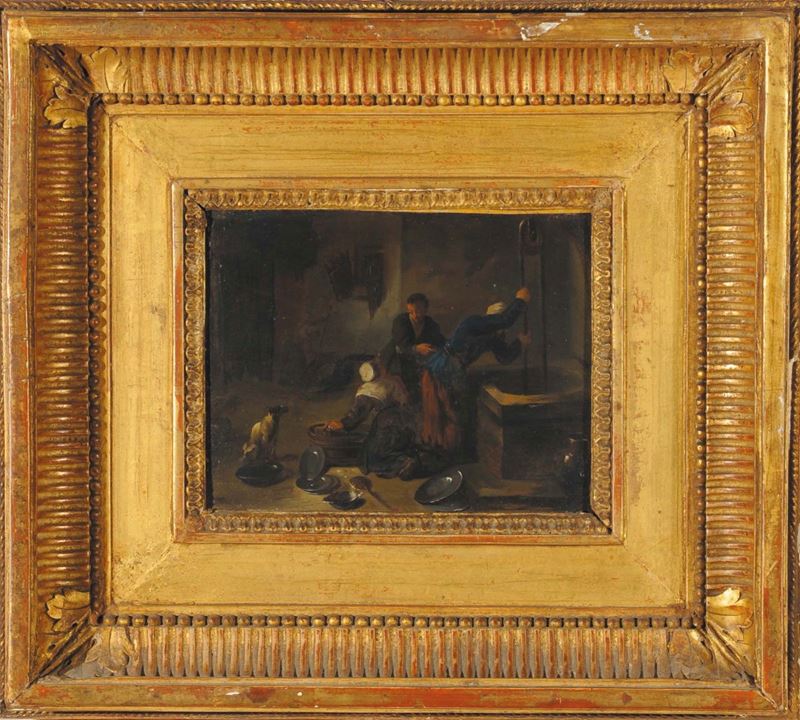 Scuola Fiamminga del XVIII secolo Figure al pozzo  - Asta House Sale villa la Femara - Cambi Casa d'Aste