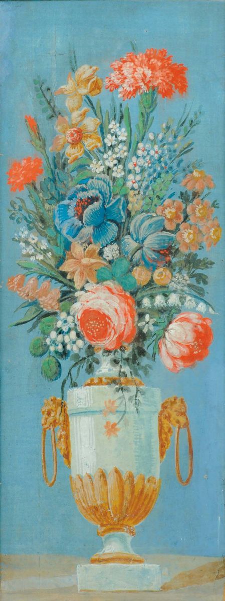 Coppia di Pannelli con Fiori, XIX Secolo