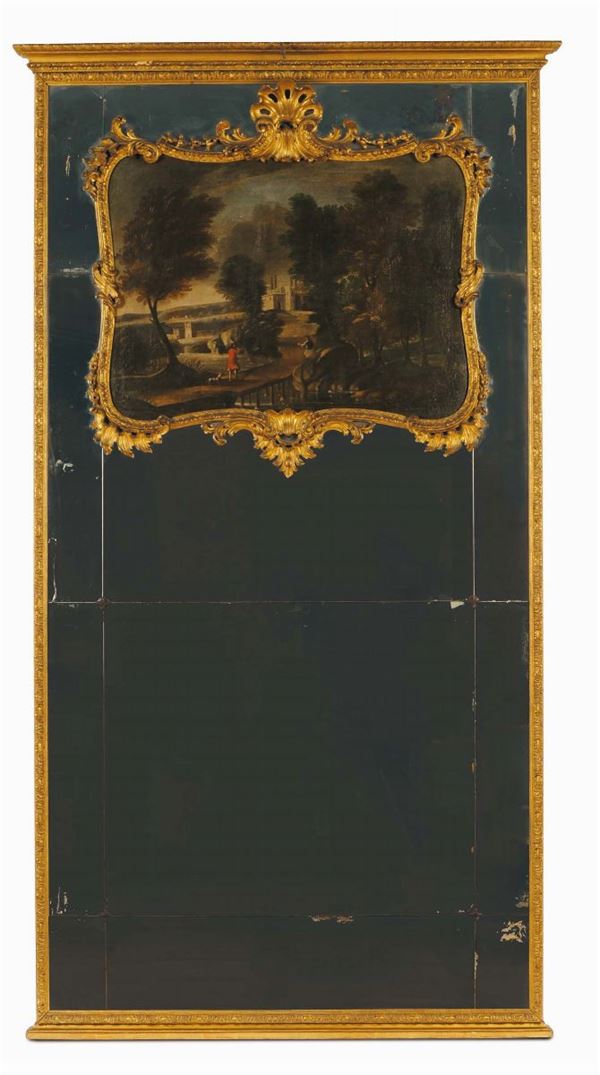 Caminiera in legno dorato ed intagliato, Piemonte metˆ XVIII secolo