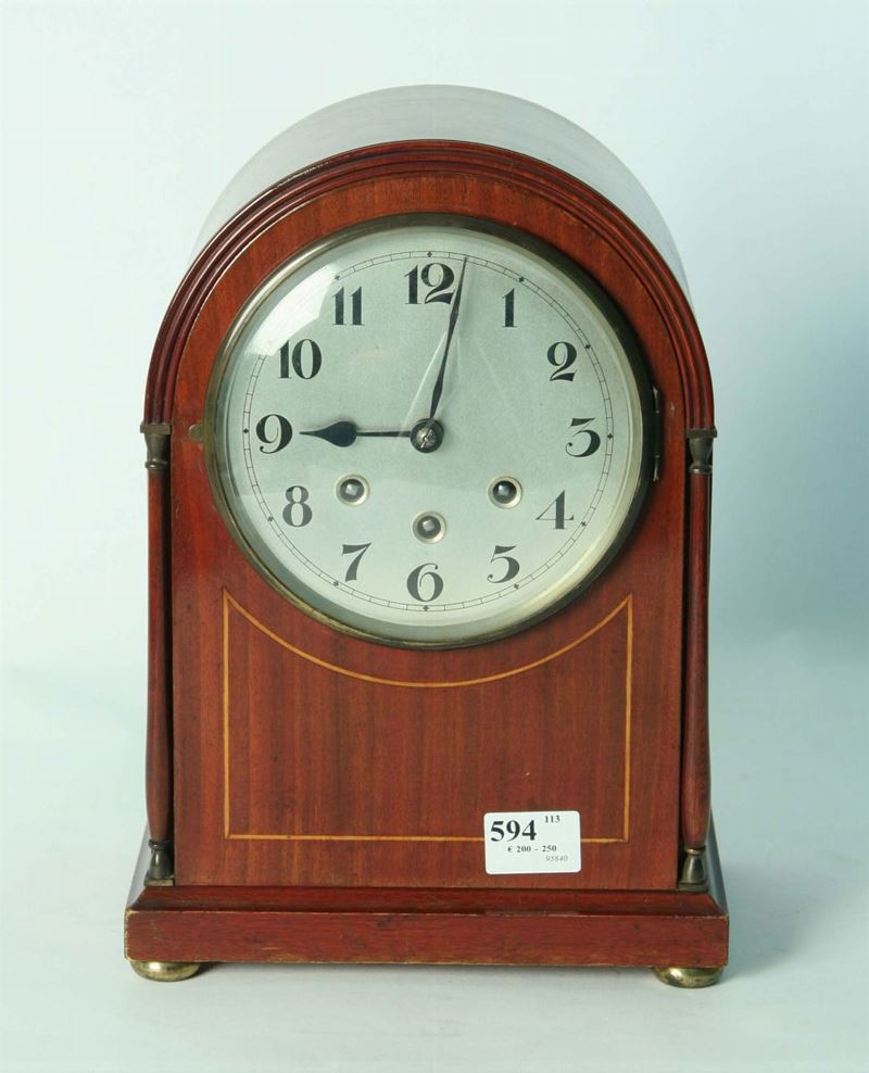 Orologio inglese in mogano, Inghilterra inizio XX secolo  - Auction House Sale Villa la Femara - Cambi Casa d'Aste