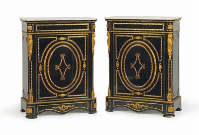 Coppia di Credenzini Napoleone III, Seconda Metˆ XIX Secolo