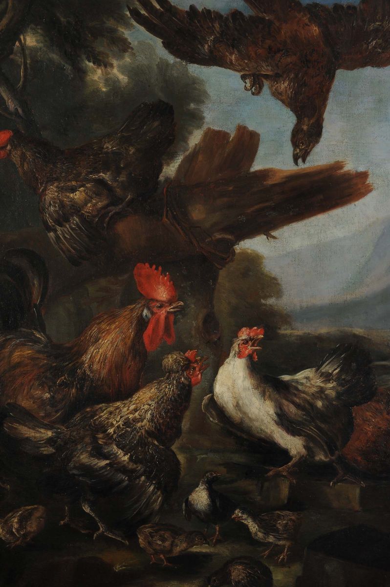 Giovanni Maria Crivelli Detto il Crivellone (?-1730)tacchinigallo e Galline