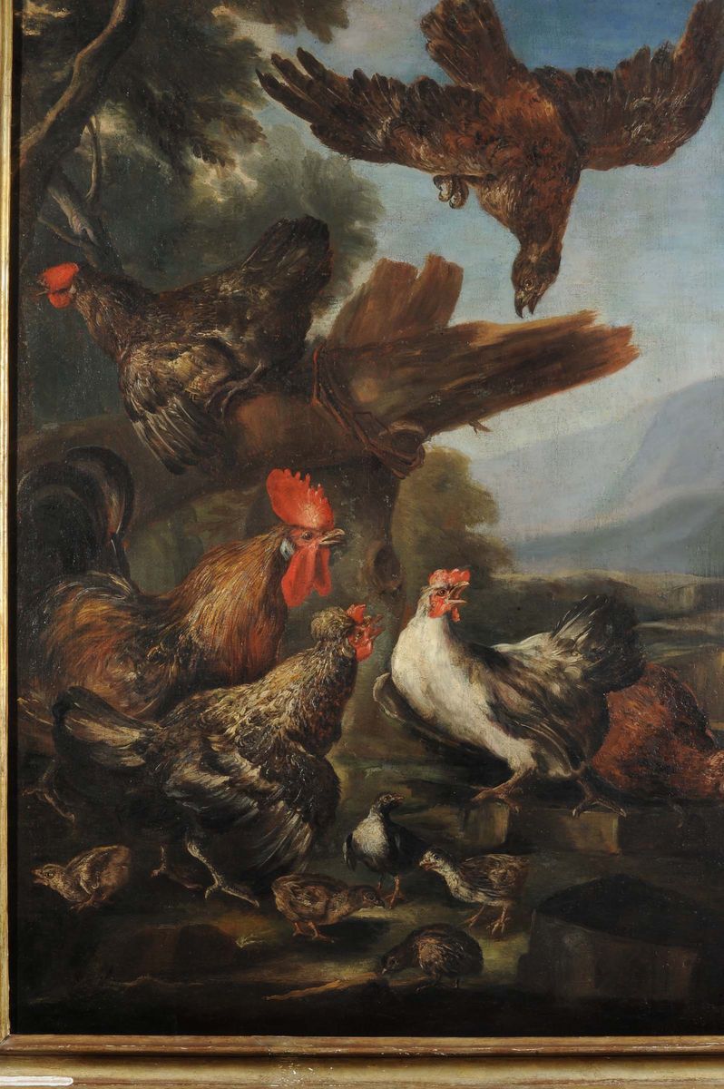 Giovanni Maria Crivelli Detto il Crivellone (?-1730)tacchinigallo e Galline