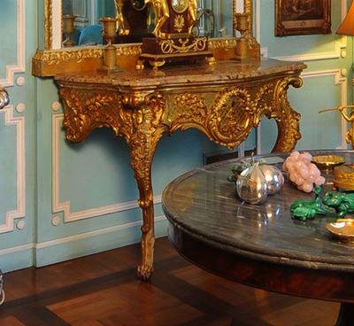 Console in Legno Dorato, Piemonte Metˆ XVIII Secolo