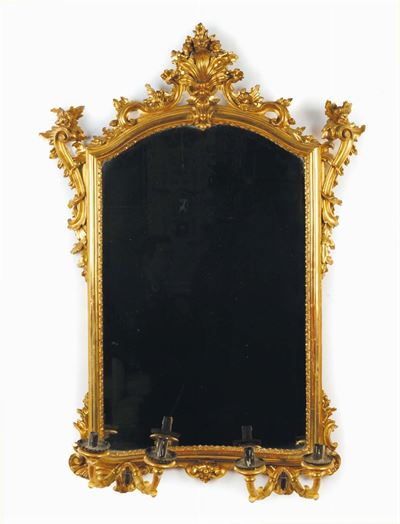 Tre Specchiere in Legno Dorato, Napoli XVIII Secolo
