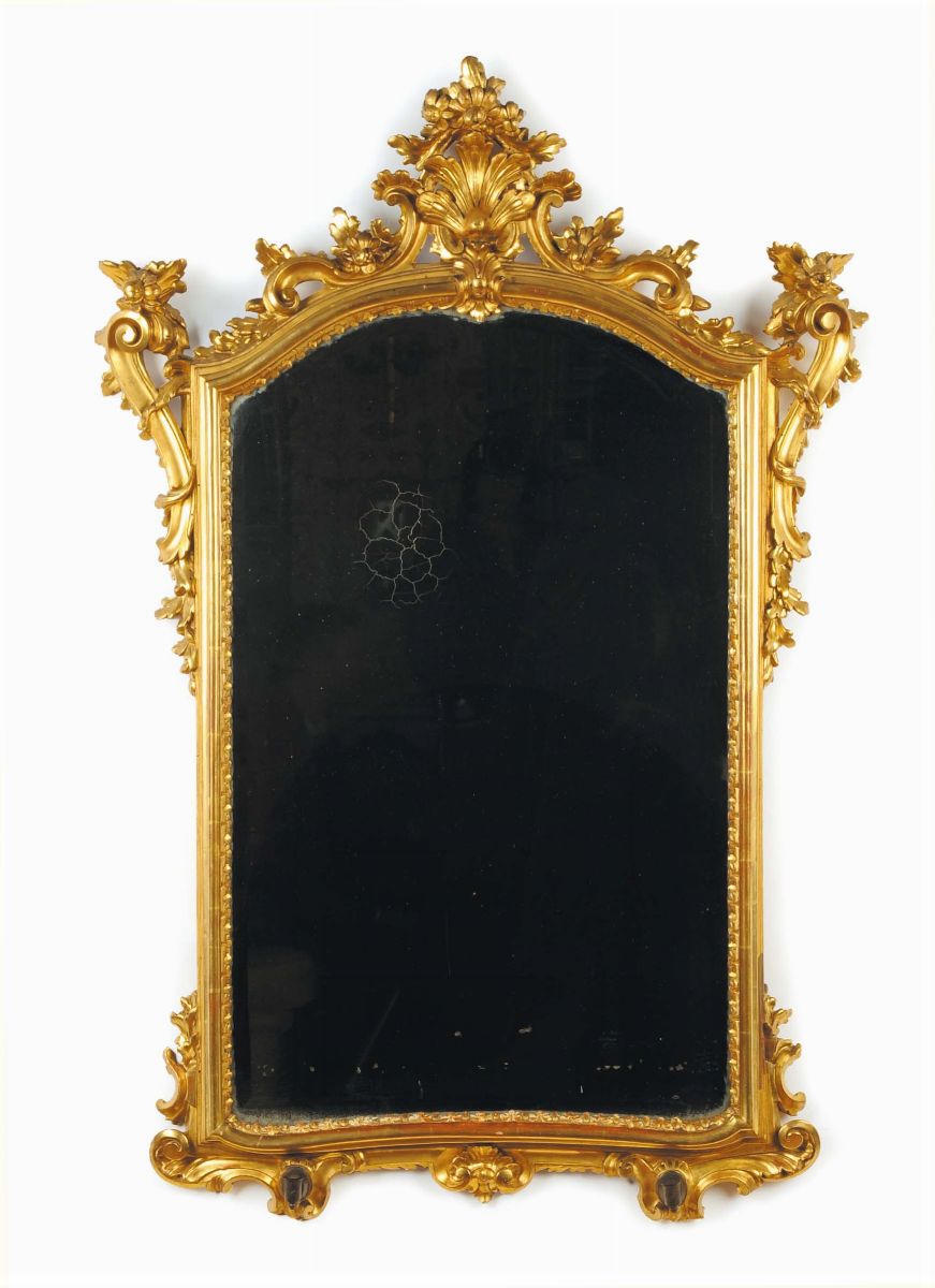 Tre Specchiere in Legno Dorato, Napoli XVIII Secolo