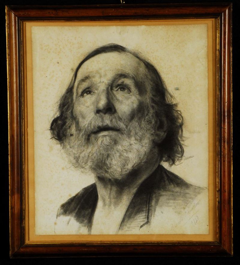 Nicolo Barabino (1832-1891) Volto d'uomo  - Asta Antiquariato e Dipinti Antichi - Cambi Casa d'Aste