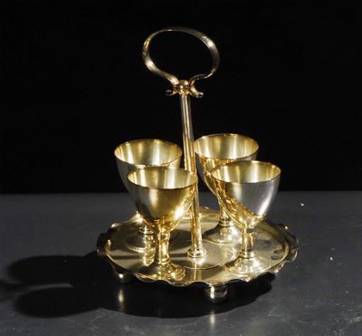 Lotto Composto da Porta Uova Mappin & Webb's con Base Quadrata