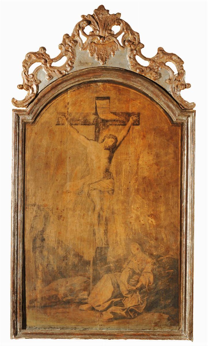 Cornice barocca in legno argentato, Piemonte metˆ XVIII secolo  - Auction House Sale Villa la Femara - Cambi Casa d'Aste