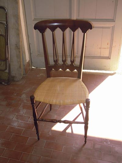 Dieci Sedie Chiavarine in Legno e Paglia