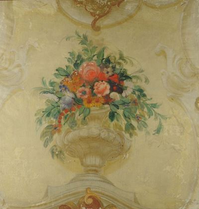 Frammento di Affresco Raffigurante Vaso di Fiori