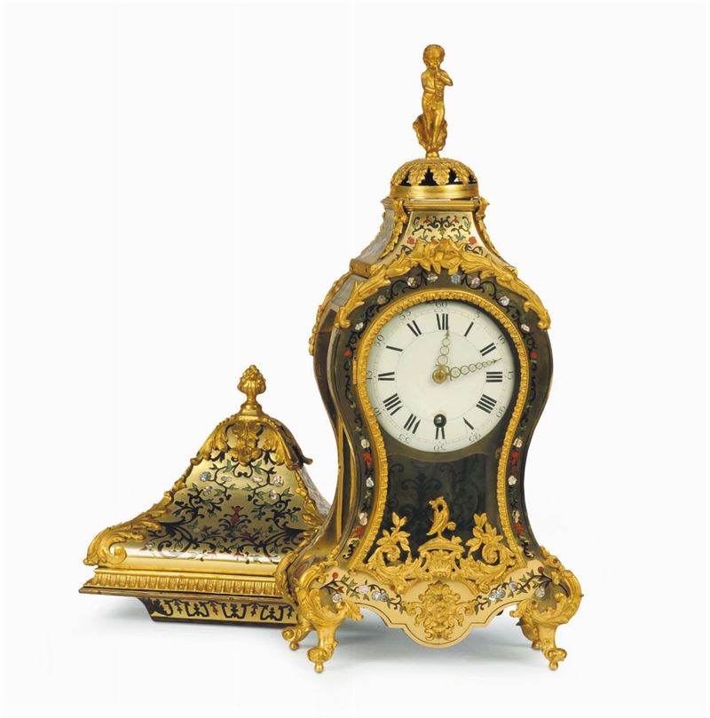 Orologio Boulle Luigi XIV, Jouard a Paris Francia XVIII secolo  - Auction House Sale Villa la Femara - Cambi Casa d'Aste