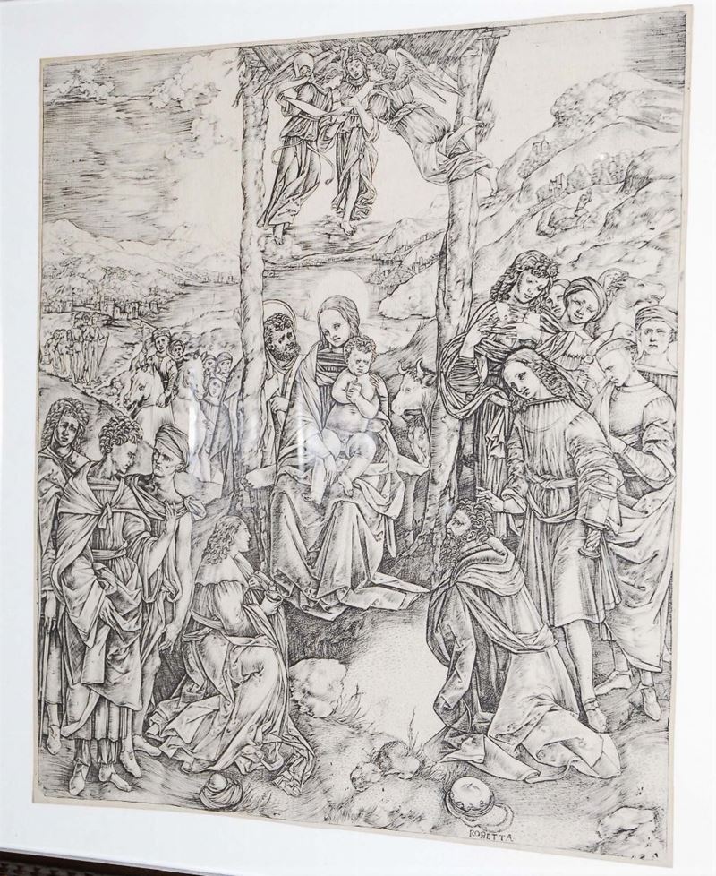Cristofano Robetta (1462-1523) Adorazione dei Magi  - Auction House Sale Villa la Femara - Cambi Casa d'Aste