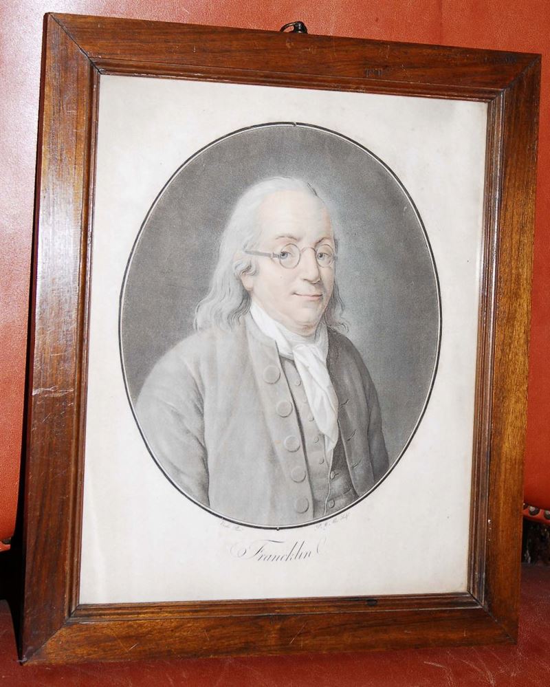 Vanloo Ritratto di Benjamin Franklin  - Auction House Sale Villa la Femara - Cambi Casa d'Aste