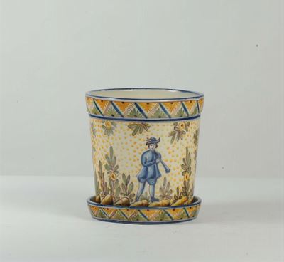 Cachepot in Maiolica, XX Secolo