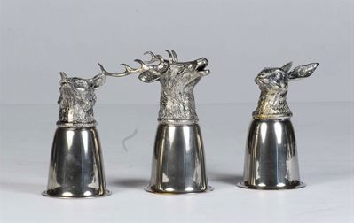 Tre Bicchieri in Metallo Argentato