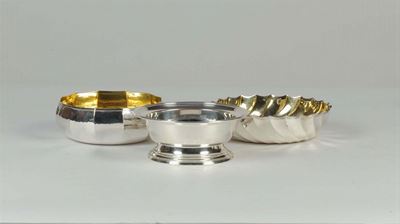 Tre Coppe Diverse in Argento, XX Secolo