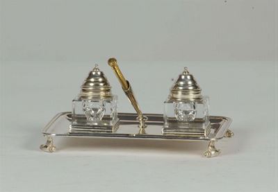 Calamaio in Argento e Cristallo Cesa Milano, XX Secolo