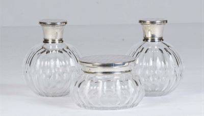Servizio da Toilette in Cristallo e Argento XX Secolo