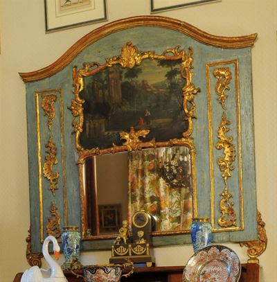 Caminiera in Legno Laccato e Dorato, XVIII Secolo
