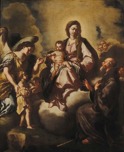Francesco Solimena (1657-1747), Copia Settecentesca Damadonna con Bambino e Santi