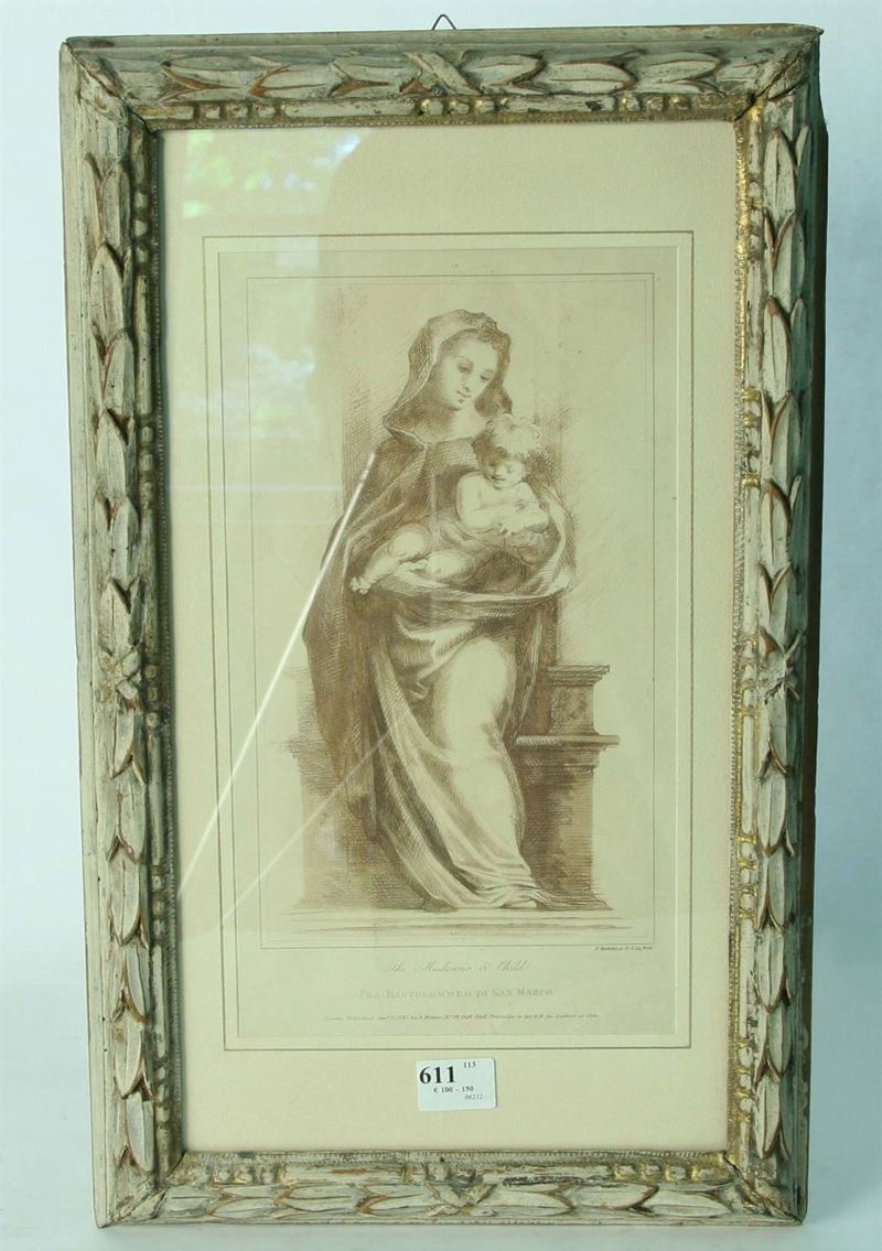 Francesco Bartolozzi (1725-1815) Madonna con Bambino  - Auction House Sale Villa la Femara - Cambi Casa d'Aste