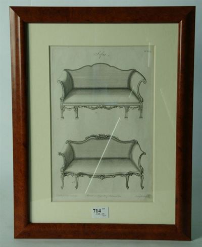Quattro Stampe da Catalogo Chippendale