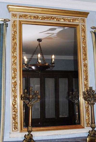Caminiera in Legno Laccato e Dorato, Inizio XIX Secolo