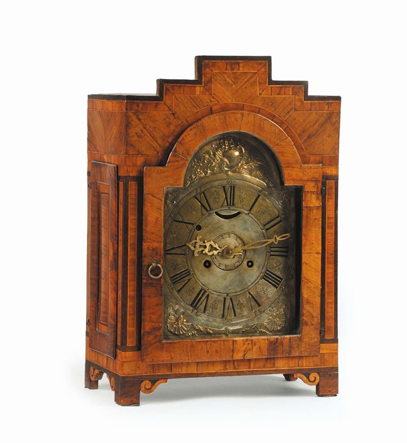 Orologio da tavolo in noce. Italia XVIII secolo  - Auction House Sale Villa la Femara - Cambi Casa d'Aste