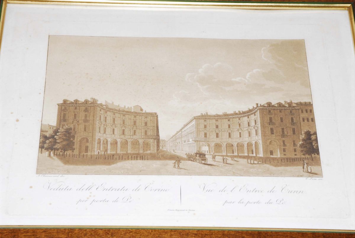 Vedute di Torino, Quattro Stampe Seppiate