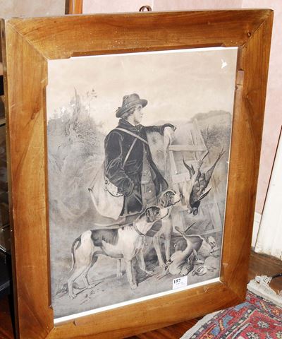 Litografia Raffigurante Cacciatore