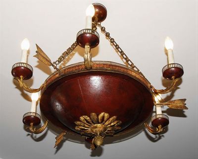 Lampadario in Stile Impero a Sei Luci