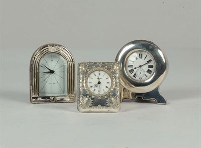 Tre Orologi con Montatura Argento Moderni, XX Secolo