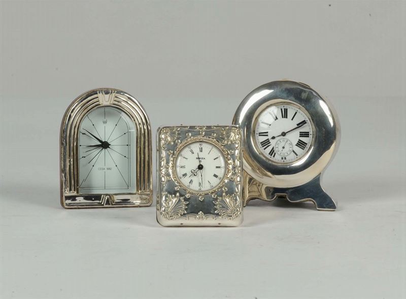 Tre orologi  con montatura argento moderni, XX secolo  - Asta House Sale villa la Femara - Cambi Casa d'Aste