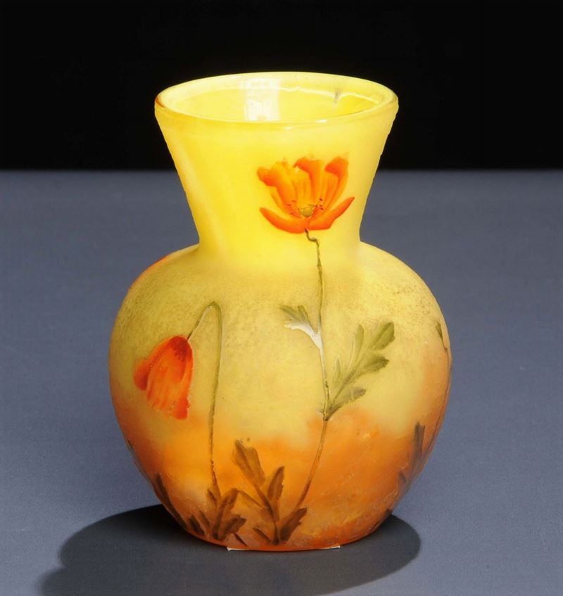 Daum - NancyPiccolo vaso in vetro incolore  - Auction Arti Decorative del XX secolo e Design - Cambi Casa d'Aste