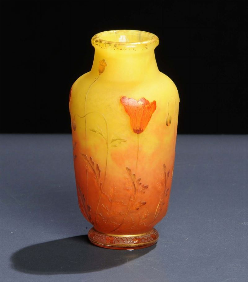 Daum -NancyPiccolo vaso in vetro incolore  - Asta Arti Decorative del XX secolo e Design - Cambi Casa d'Aste